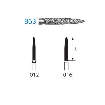 863.314.016  KOMET FRESA DIAMANTE LLAMA TURBINA ø 016 GRANO ESTANDAR 5 ud.