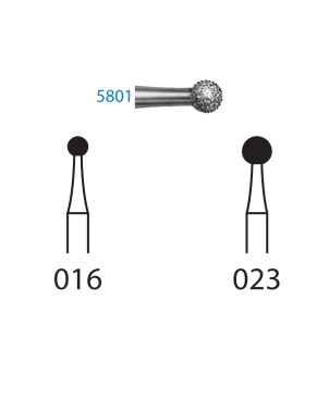 5801.314.016  KOMET FRESA DIAMANTE BOLA TURBINA ø 016 GRANO SUPER GRUESO 5 ud.