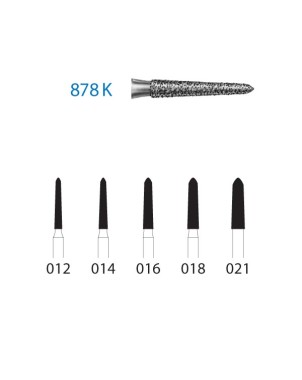 878K.314.018  KOMET FRESA DIAMANTE TORPEDO CONICA TURBINA ø 018 GRANO ESTANDAR 5 ud.
