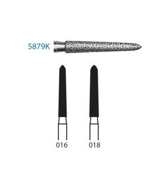 5879K.314.016  KOMET FRESA DIAMANTE TORPEDO CONICA TURBINA ø 016 GRANO SUPER GRUESO 5 ud.