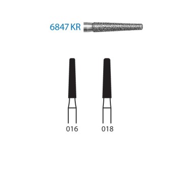 6847KR.314.018  KOMET FRESA DIAMANTE CONICA BORDE REDONDEADO TURBINA ø 018 GRANO GRUESO 5 ud.