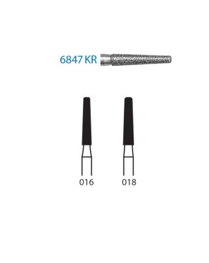 6847KR.314.018  KOMET FRESA DIAMANTE CONICA BORDE REDONDEADO TURBINA ø 018 GRANO GRUESO 5 ud.