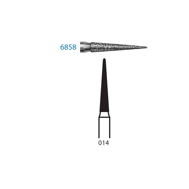 6858.314.014  KOMET FRESA DIAMANTE LANZA TURBINA ø 014 GRANO GRUESO 5 ud.