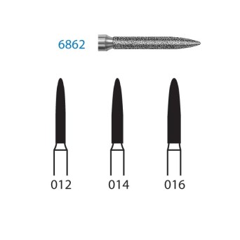 6862.314.012  KOMET FRESA DIAMANTE LLAMA TURBINA ø 012 GRANO GRUESO 5 ud.