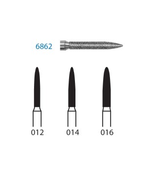 6862.314.012  KOMET FRESA DIAMANTE LLAMA TURBINA ø 012 GRANO GRUESO 5 ud.