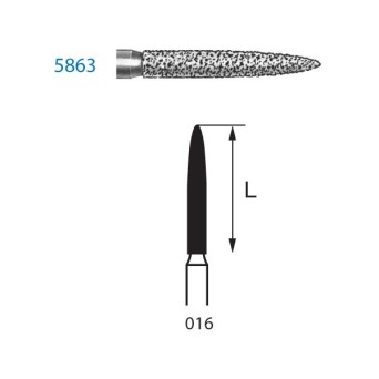 5863.314.016  KOMET FRESA DIAMANTE LLAMA TURBINA ø 016 GRANO SUPER GRUESO 5 ud.