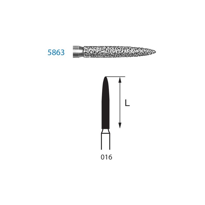 5863.314.016  KOMET FRESA DIAMANTE LLAMA TURBINA ø 016 GRANO SUPER GRUESO 5 ud.