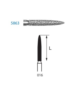 5863.314.016  KOMET FRESA DIAMANTE LLAMA TURBINA ø 016 GRANO SUPER GRUESO 5 ud.