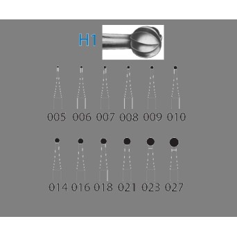 H1.204.027  KOMET FRESA C. TUNGSTENO BOLA CONTRAANGULO ø 027  5 ud.