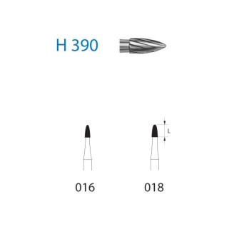 H390.204.016  KOMET FRESA C. TUNGSTENO GRANADA CONTRAANGULO ø 016  5 ud.