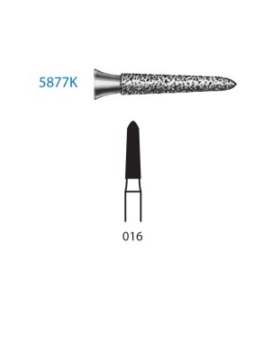 5877K.314.016  KOMET FRESA DIAMANTE TORPEDO CONICA TURBINA ø 016 GRANO SUPER GRUESO 5 ud.