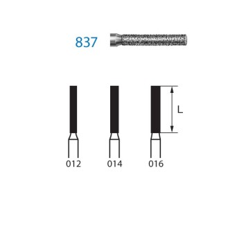 837.314.016  KOMET FRESA DIAMANTE CILINDRICA TURBINA ø 016 GRANO ESTANDAR 5 ud.