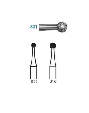 801.315.012  KOMET FRESA DIAMANTE BOLA TURBINA LARGO ø 012 GRANO ESTANDAR 5 ud.