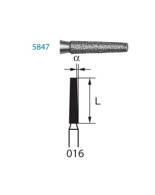 5847.314.016  KOMET FRESA DIAMANTE CONICA TURBINA ø 016 GRANO SUPER GRUESO 5 ud.