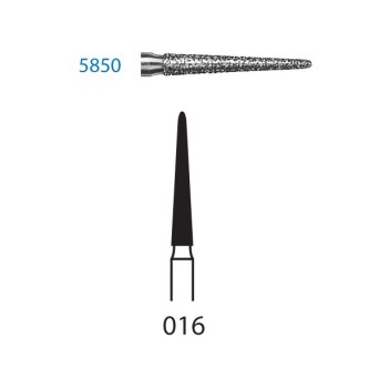 5850.314.016  KOMET FRESA DIAMANTE CONICA REDONDEADA TURBINA ø 016 GRANO SUPER GRUESO 5 ud.