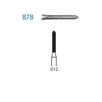 878.313.012  KOMET FRESA DIAMANTE TORPEDO TURBINA CORTO ø 012 GRANO ESTANDAR 5 ud.