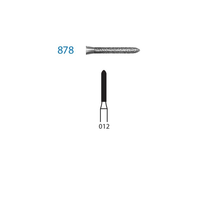 878.313.012  KOMET FRESA DIAMANTE TORPEDO TURBINA CORTO ø 012 GRANO ESTANDAR 5 ud.