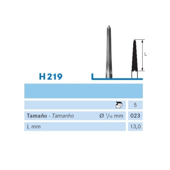 H219.104.023 KOMET FRESA C. TUNGSTENO TRIANGULAR PIEZA DE MANO ø 023 - 1uds