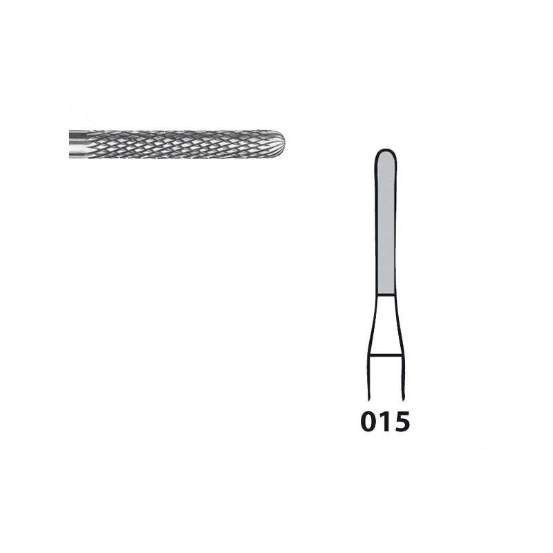 H364RE.104.015 KOMET FRESA C. TUNGSTENO CILINDRICA REDONDEADA PIEZA DE MANO ø 015 - 1uds