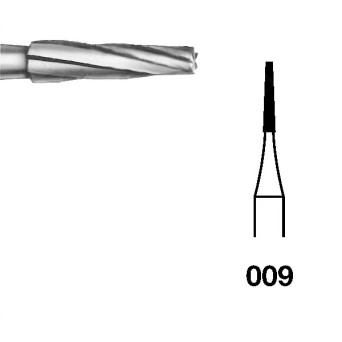 H23L.104.009 KOMET FRESA C. TUNGSTENO CONICA PIEZA DE MANO ø 009 - 5uds