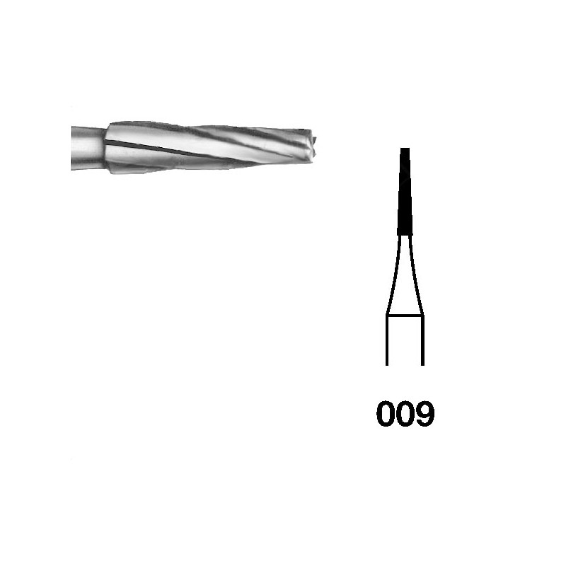 H23L.104.009 KOMET FRESA C. TUNGSTENO CONICA PIEZA DE MANO ø 009 - 5uds