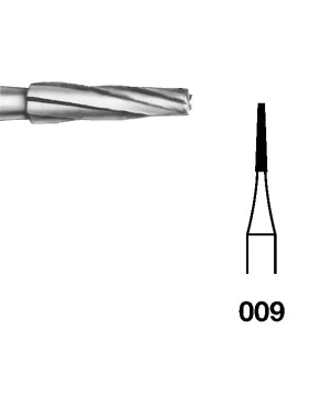 H23L.104.009 KOMET FRESA C. TUNGSTENO CONICA PIEZA DE MANO ø 009 - 5uds