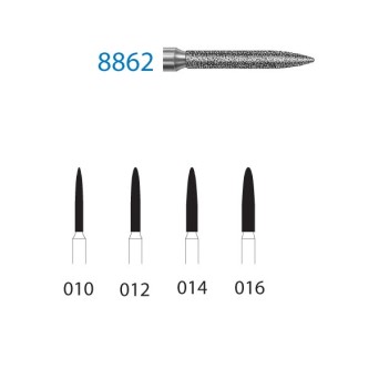 8862.314.016  KOMET FRESA DIAMANTE LLAMA TURBINA ø 016 GRANO FINO 5 ud.