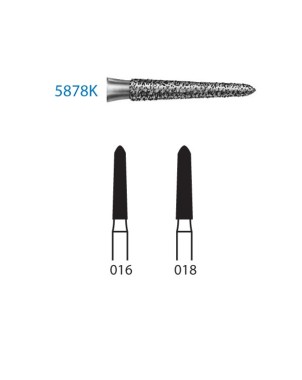 5878K.314.016  KOMET FRESA DIAMANTE TORPEDO CONICA TURBINA ø 016 GRANO SUPER GRUESO 5 ud.
