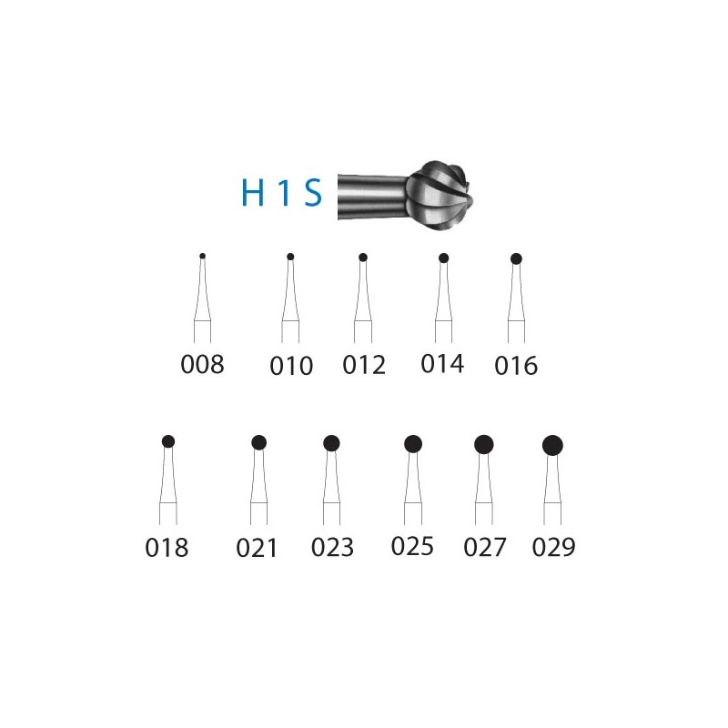 H1S.204.018  KOMET FRESA C. TUNGSTENO BOLA CONTRAANGULO ø 018  5 ud.