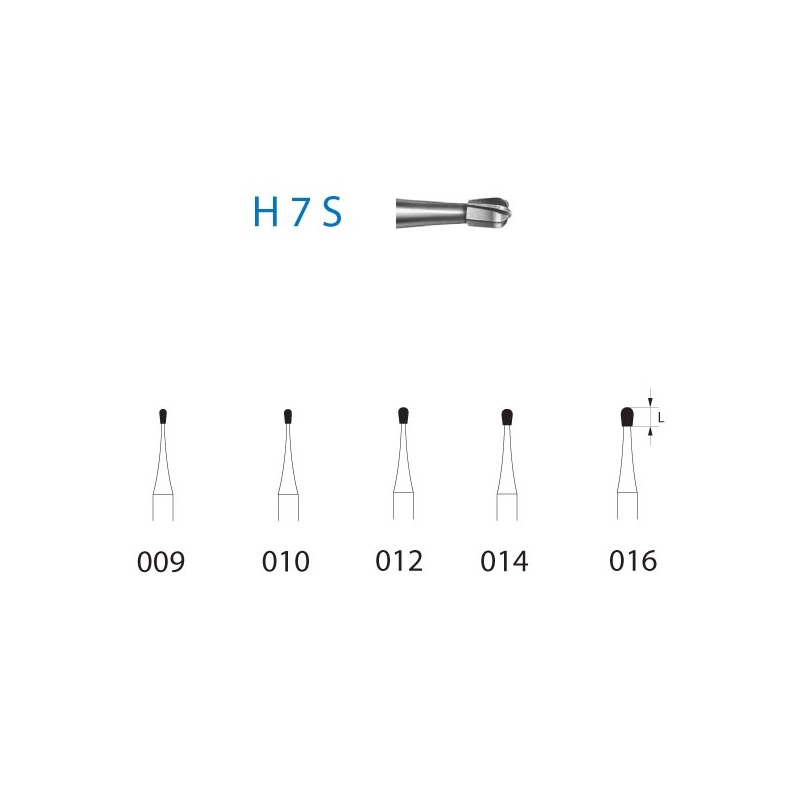 H7S.314.009  KOMET FRESA C. TUNGSTENO PERA TURBINA ø 009  5 ud.