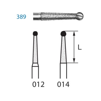 389.316.012  KOMET FRESA DIAMANTE CONICA REDONDEADA TURBINA XLARGO ø 012 GRANO ESTANDAR 5 ud.