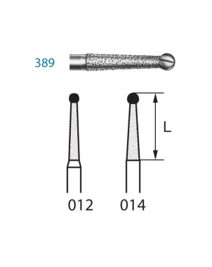 389.316.012  KOMET FRESA DIAMANTE CONICA REDONDEADA TURBINA XLARGO ø 012 GRANO ESTANDAR 5 ud.
