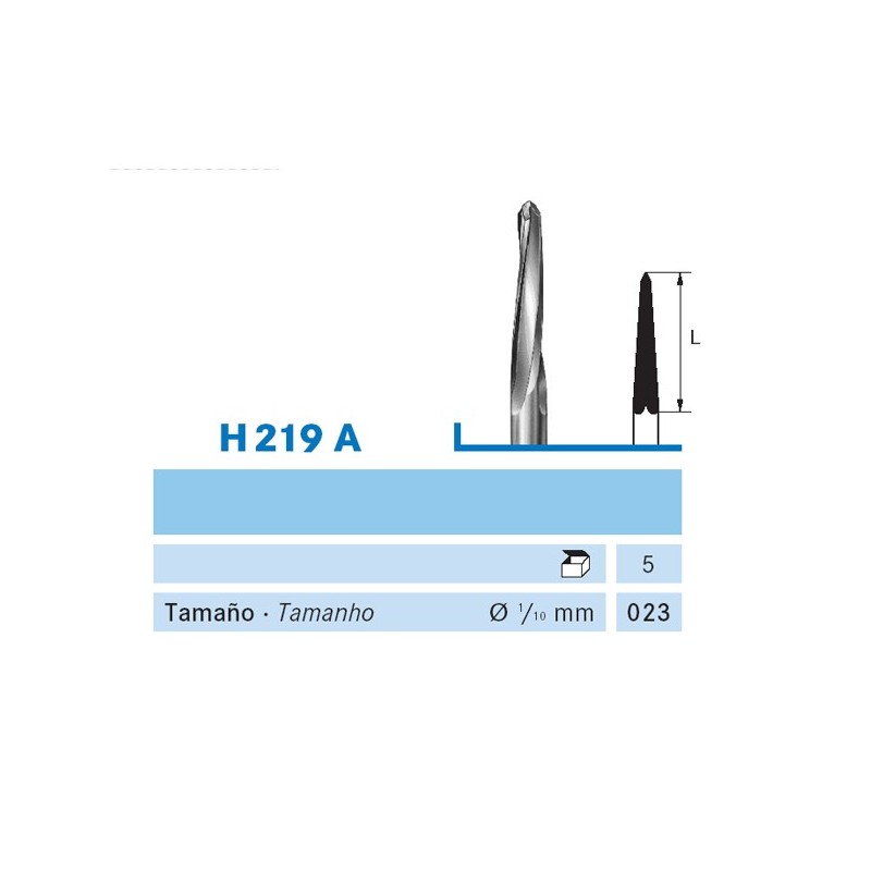 H219A.104.023 KOMET FRESA C. TUNGSTENO TRIANGULAR PIEZA DE MANO ø 023 - 1uds