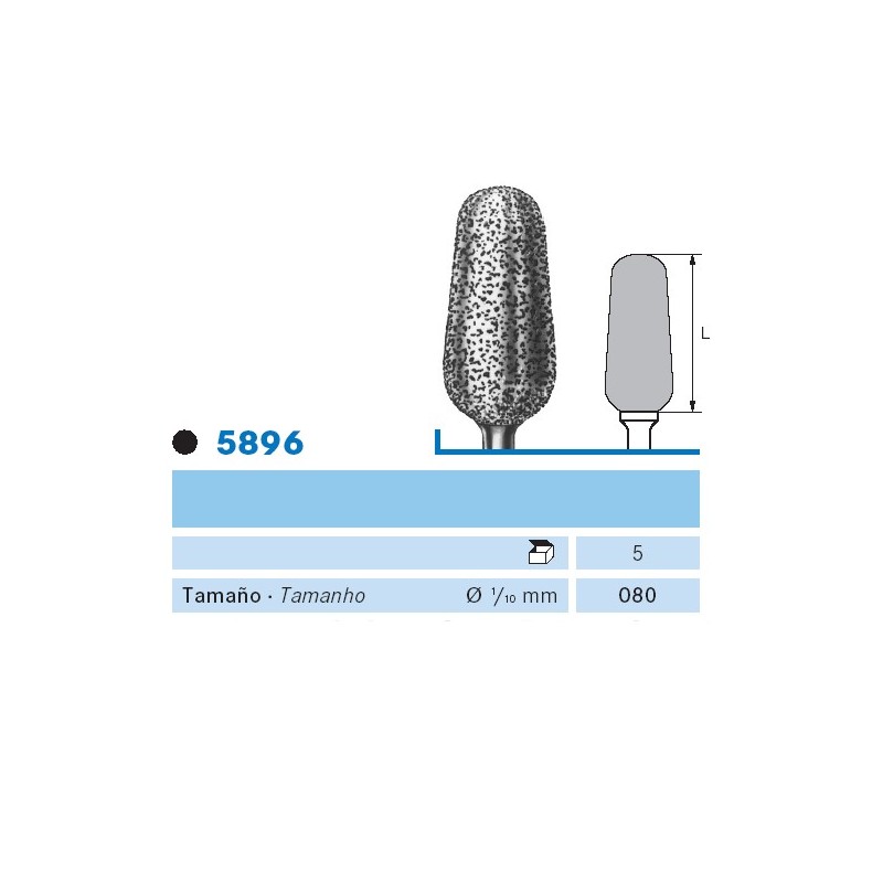 5896.104.080 KOMET FRESA DIAMANTE BELLOTA PIEZA DE MANO ø 080 - 1uds