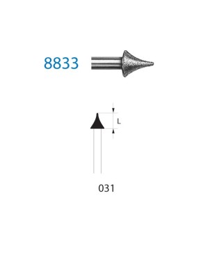 8833.314.031  KOMET FRESA DIAMANTE FORMAS ESPECIALES TURBINA ø 031 GRANO FINO 5 ud.