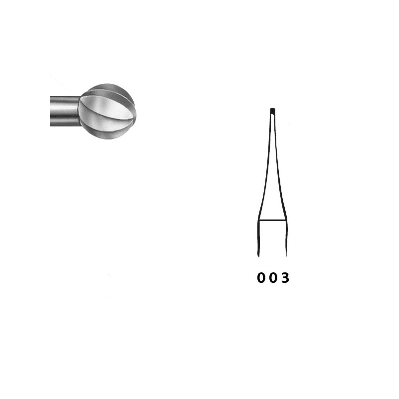 H71.104.003 KOMET FRESA C. TUNGSTENO REDONDA PIEZA DE MANO ø 003 - 5uds