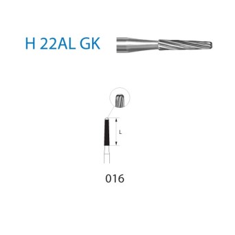 H22ALGK.314.016  KOMET FRESA C. TUNGSTENO CONICA TURBINA ø 016  5 ud.