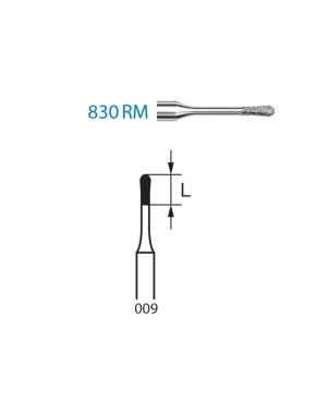 830RM.314.009  KOMET FRESA DIAMANTE PERA TURBINA ø 009 GRANO ESTANDAR 5 ud.