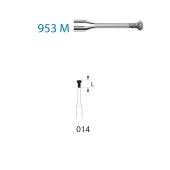 953M.314.014  KOMET FRESA DIAMANTE FORMAS ESPECIALES TURBINA ø 014 GRANO ESTANDAR 5 ud.