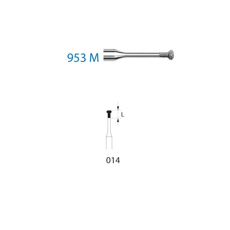 953M.314.014  KOMET FRESA DIAMANTE FORMAS ESPECIALES TURBINA ø 014 GRANO ESTANDAR 5 ud.