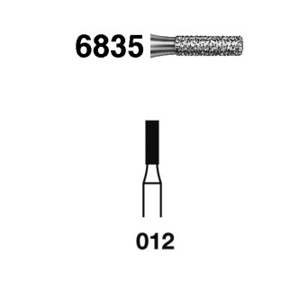 6835.313.012  KOMET FRESA DIAMANTE CILINDRICA TURBINA CORTO ø 012 GRANO GRUESO 5 ud.