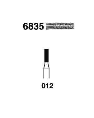 6835.313.012  KOMET FRESA DIAMANTE CILINDRICA TURBINA CORTO ø 012 GRANO GRUESO 5 ud.