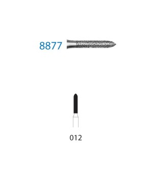 8877.313.012  KOMET FRESA DIAMANTE TORPEDO TURBINA CORTO ø 012 GRANO FINO 5 ud.