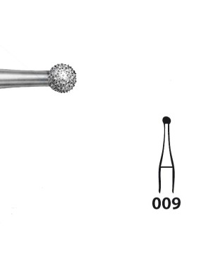 801.104.009 KOMET FRESA DIAMANTE REDONDA PIEZA DE MANO ø 009 - 5uds