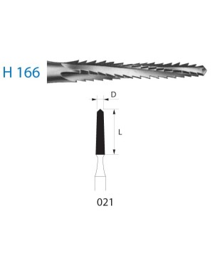 H166.205.021  KOMET FRESA C. TUNGSTENO CONICA CONTRAANGULO LARGO ø 021  1 ud.