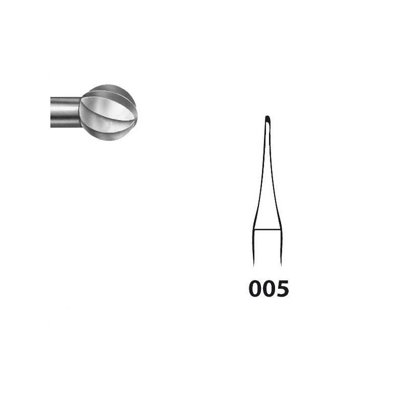 H71.104.005 KOMET FRESA C. TUNGSTENO REDONDA PIEZA DE MANO ø 005 - 5uds