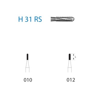 H31RS.314.012  KOMET FRESA C. TUNGSTENO CILINDRICA REDONDEADA TURBINA ø 012  5 ud.