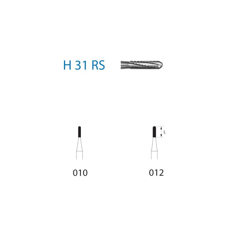 H31RS.314.012  KOMET FRESA C. TUNGSTENO CILINDRICA REDONDEADA TURBINA ø 012  5 ud.