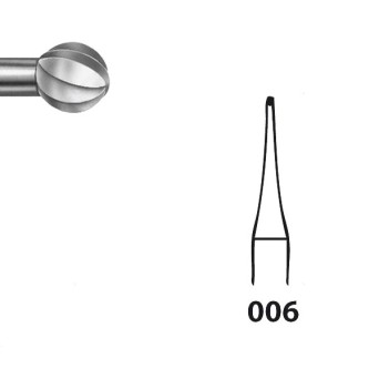 H71.104.006 KOMET FRESA C. TUNGSTENO REDONDA PIEZA DE MANO ø 006 - 5uds