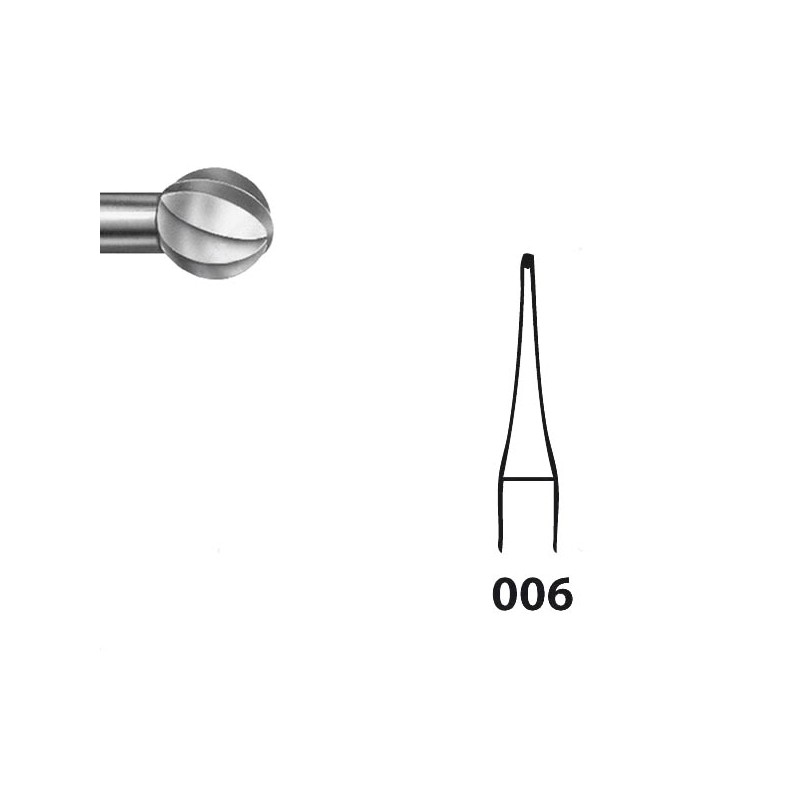 H71.104.006 KOMET FRESA C. TUNGSTENO REDONDA PIEZA DE MANO ø 006 - 5uds